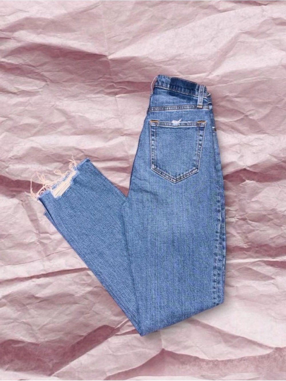 Abercrombie & Fitch Classic Blue Distressed Denim Jeans Size 00